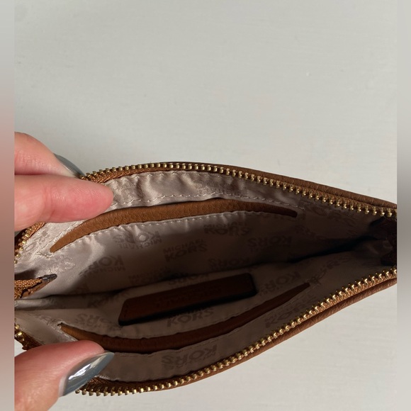 Michael Kors Cognac and Gold Coin Wristlet/ clutch - Picture 3 of 3